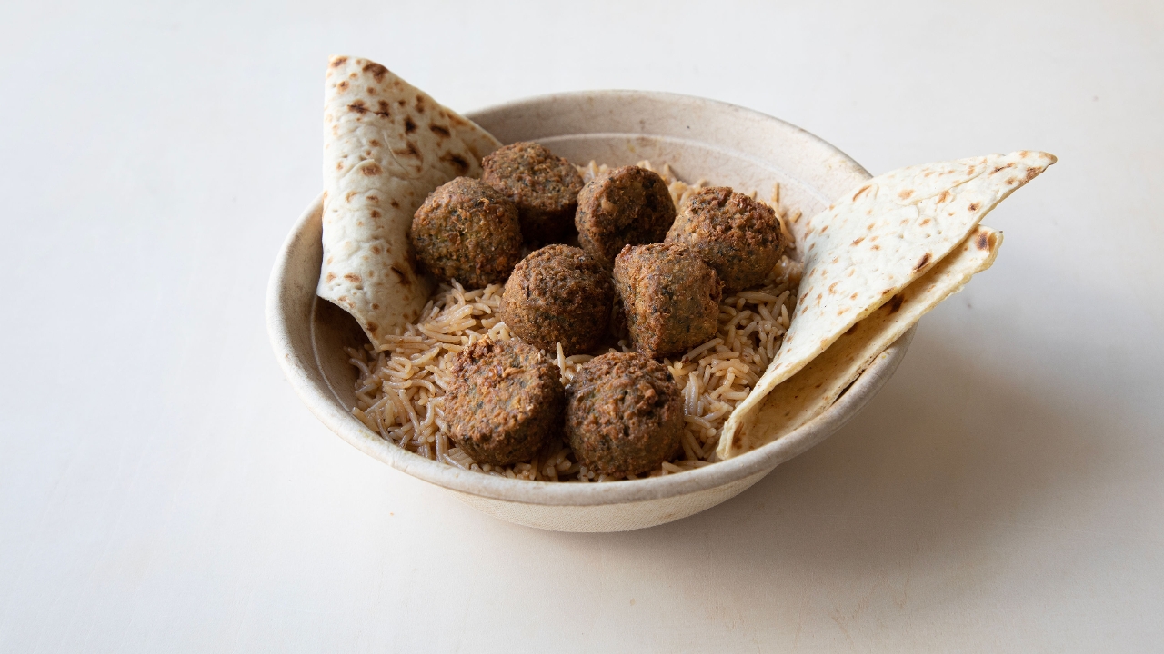 Order Felafel Rice Plate food online from Zaitoon Kitchen store, Latham on bringmethat.com