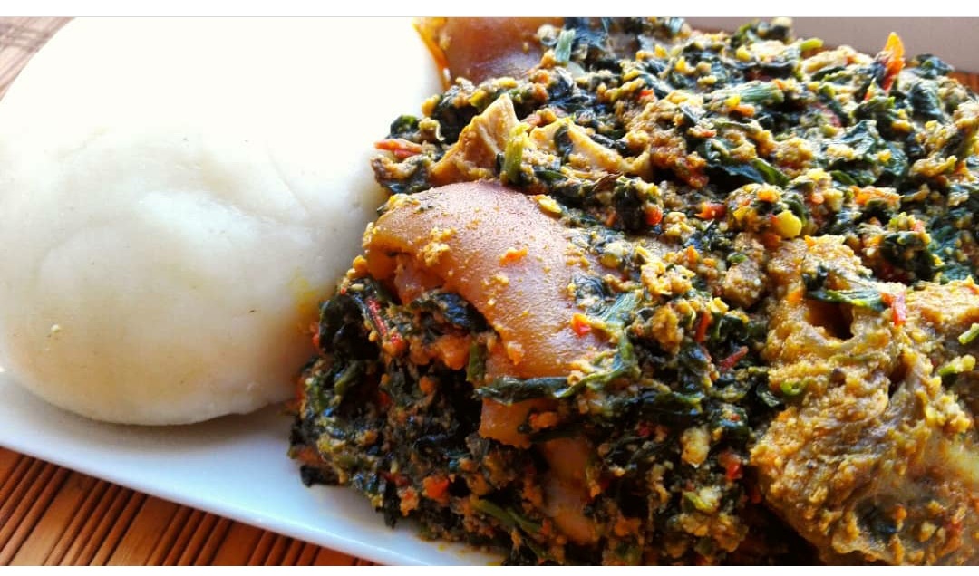 Order Pounded Yam and Egusi Stew food online from Intercontinental Nigerian Restaurant store, Columbus on bringmethat.com