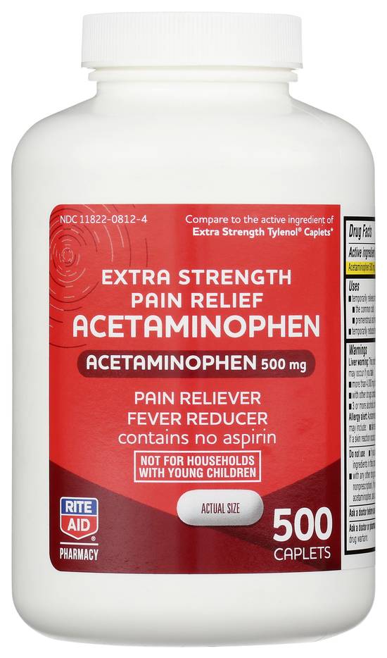 Order Rite Aid Pharmacy Acetaminophen Extra Strength 500mg (500 ct) food online from Rite Aid store, TOLEDO on bringmethat.com