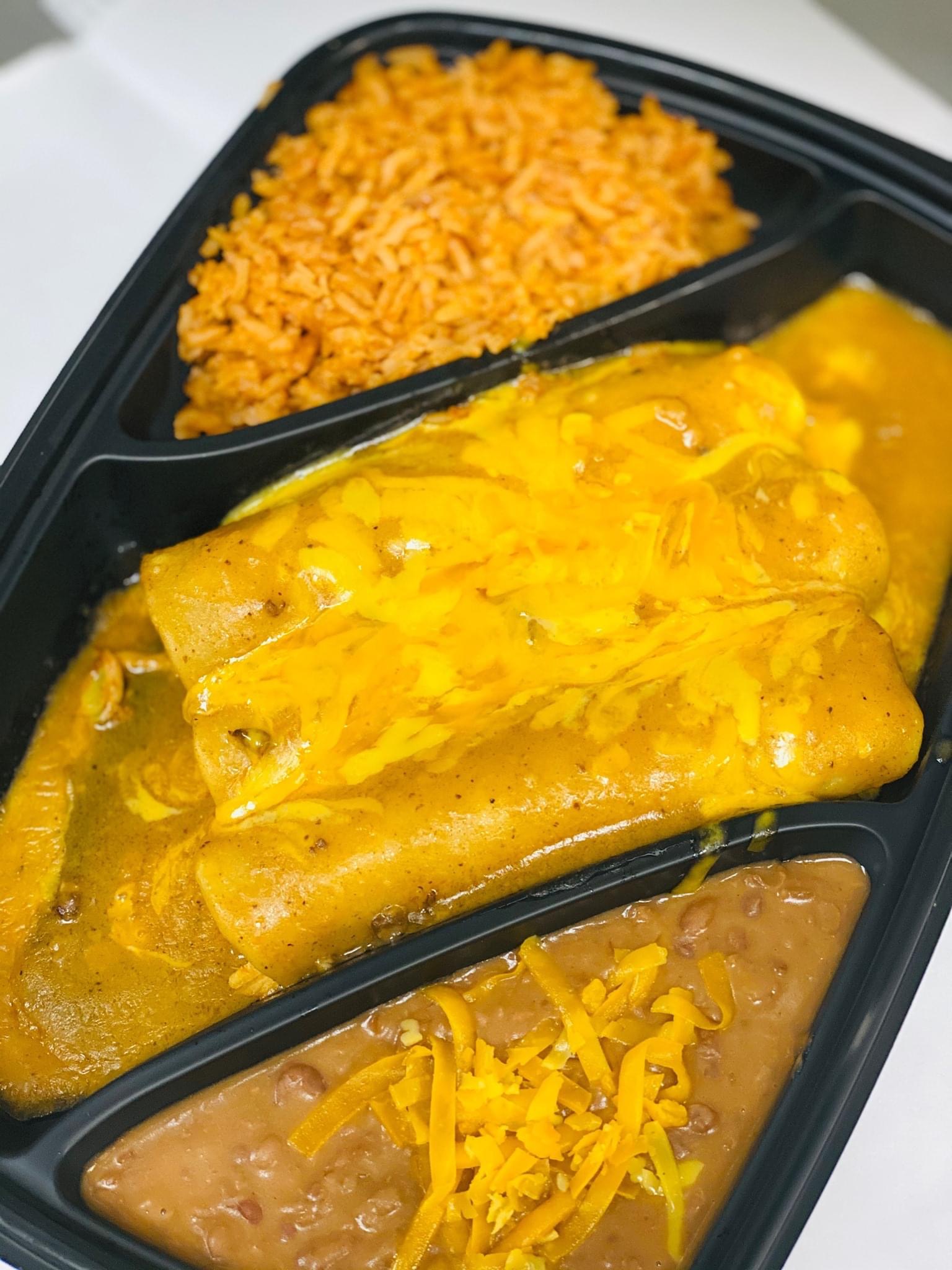 Order 3 Cheese Enchiladas food online from Mezcal Cantina Mexican Kitchen store, Shenandoah on bringmethat.com