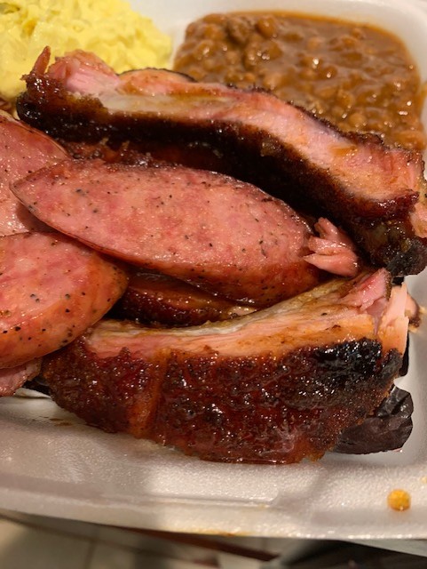 Order 2 Meat Combo Choices food online from Smokin Barn Yard store, Houston on bringmethat.com