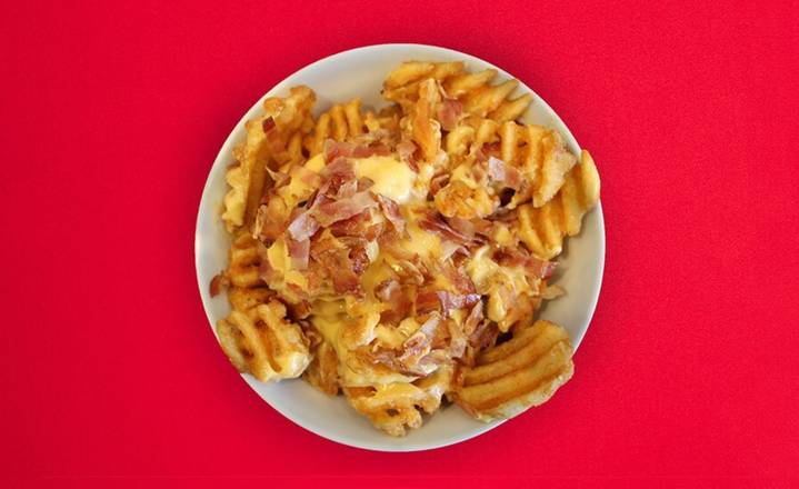 Order Loaded Waffle Fries (Regular) food online from Wings Over store, Raleigh on bringmethat.com