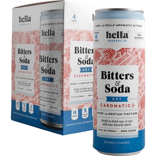 Order Hella Bitters & Soda Dry Aromatic (4PK 12 OZ) 128453 food online from Bevmo! store, Pasadena on bringmethat.com