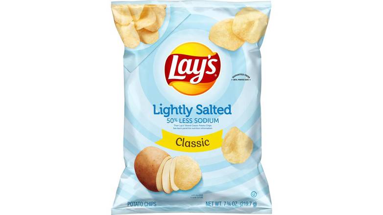 Order Lay'S Potato Chips, Lightly Salted Classic Flavor food online from Route 7 Food Mart store, Norwalk on bringmethat.com
