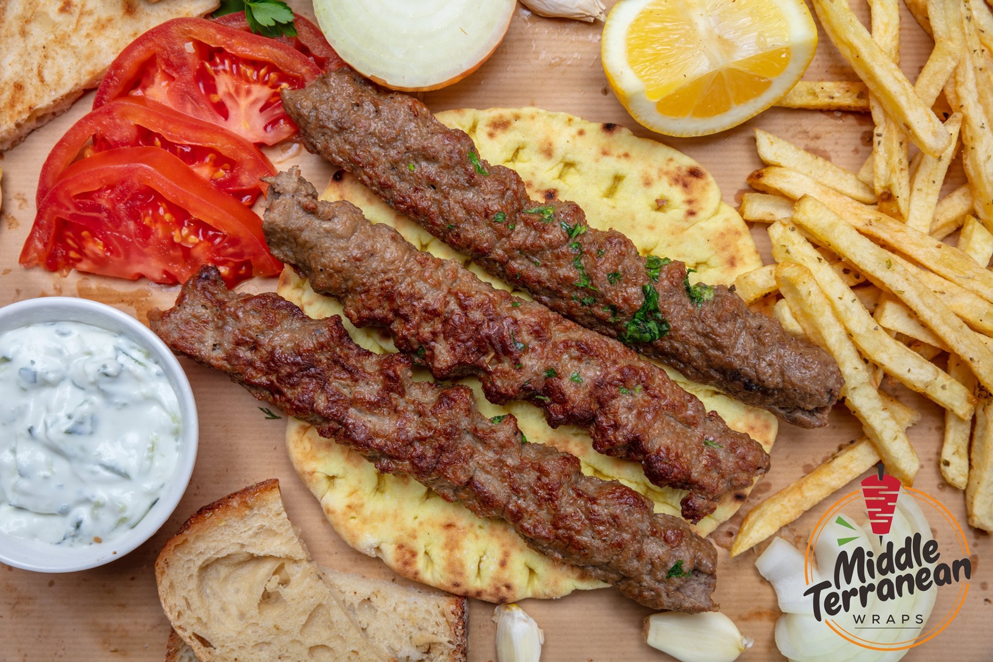 Order Beef Kabab Wrap food online from Middle Terranean Wraps store, Missoula on bringmethat.com