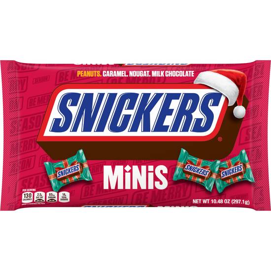 Order SNICKERS Holiday Christmas Candy Milk Chocolate Bars Minis Size Bag, 10.48oz food online from CVS store, SOUDERTON on bringmethat.com