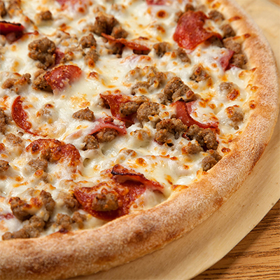 Order Medium Meatfest Pizza food online from Eureka Pizza store, Rogers on bringmethat.com