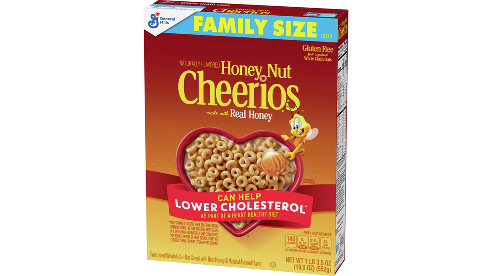 Order Honey Nut Cheerios Gluten-Free Breakfast Cereal, 19.5 oz food online from Lula Convenience Store store, Evesham on bringmethat.com