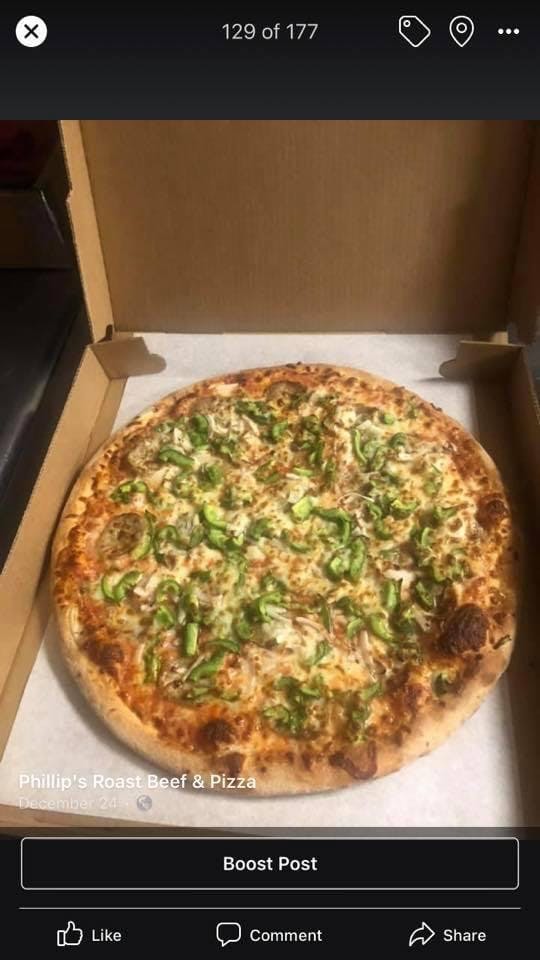 Order Two Way Pizza - Small 12'' food online from Phillip's Roast Beef & Pizza store, Rowley on bringmethat.com
