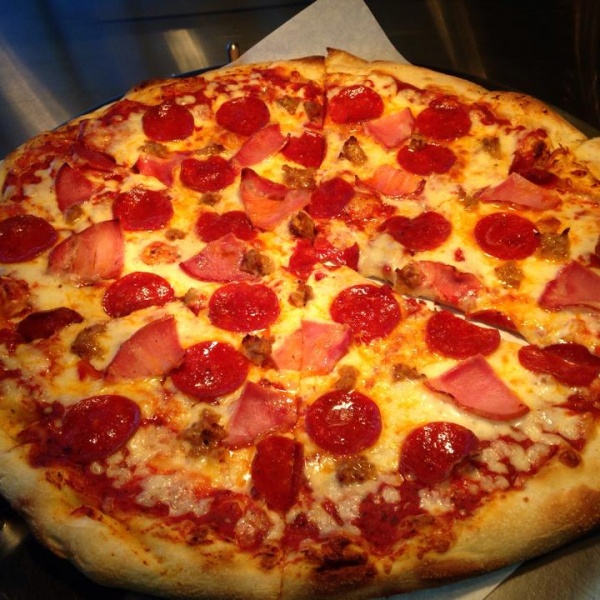 Order Meat Lovers Pizza food online from Johnnie Ny Pizza store, Carson on bringmethat.com