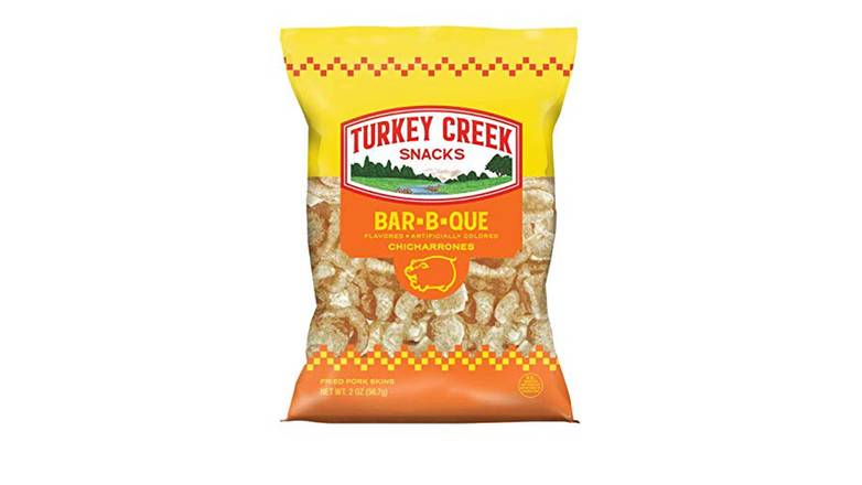 Order Turkey Creek Snacks Bar-B-Que Pork Skins  2.0 oz food online from Valero Food Mart store, Murrayville on bringmethat.com