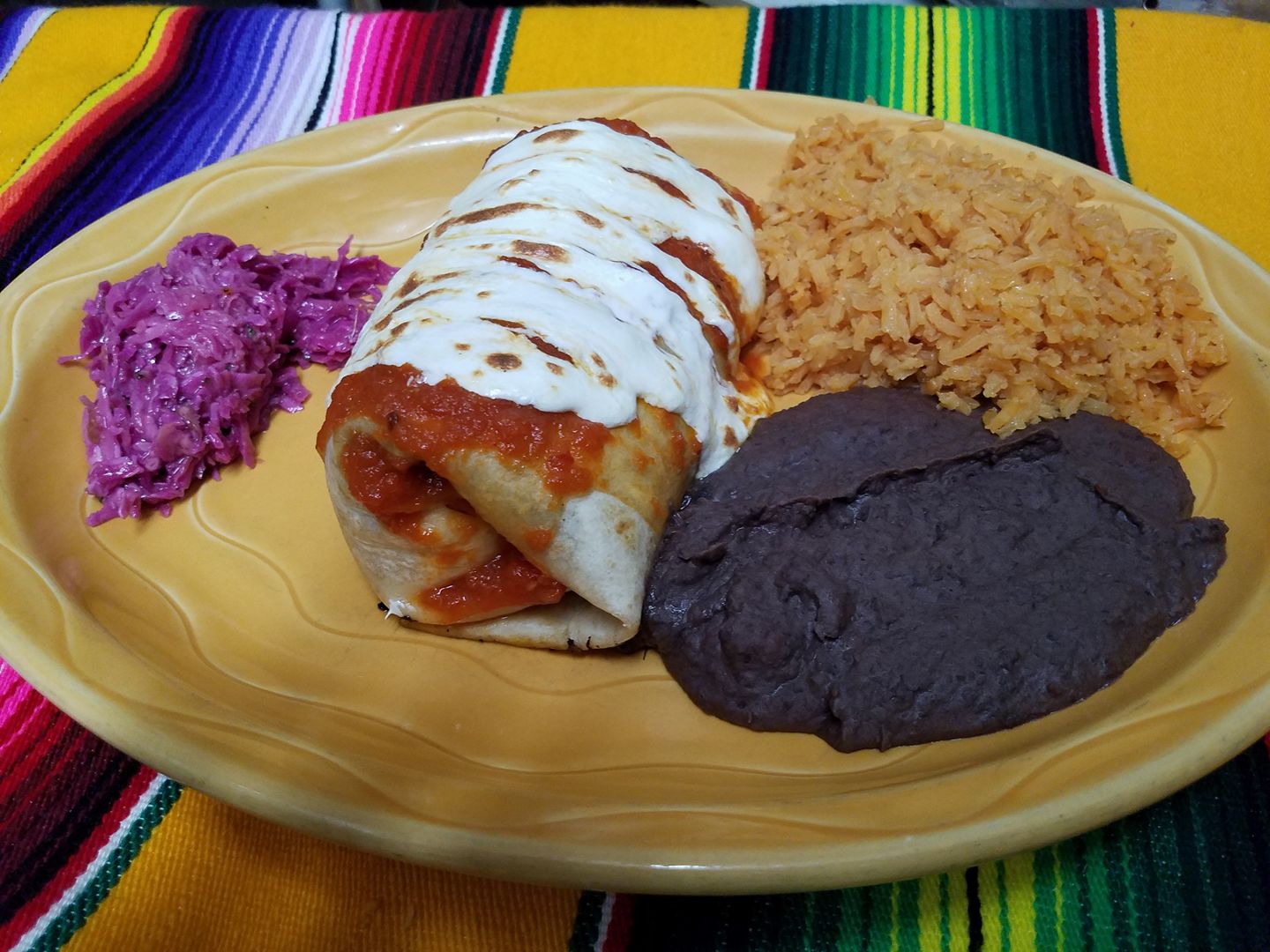 Order Burrito Vegetariano food online from Cafe Sol Azteca store, Newton on bringmethat.com