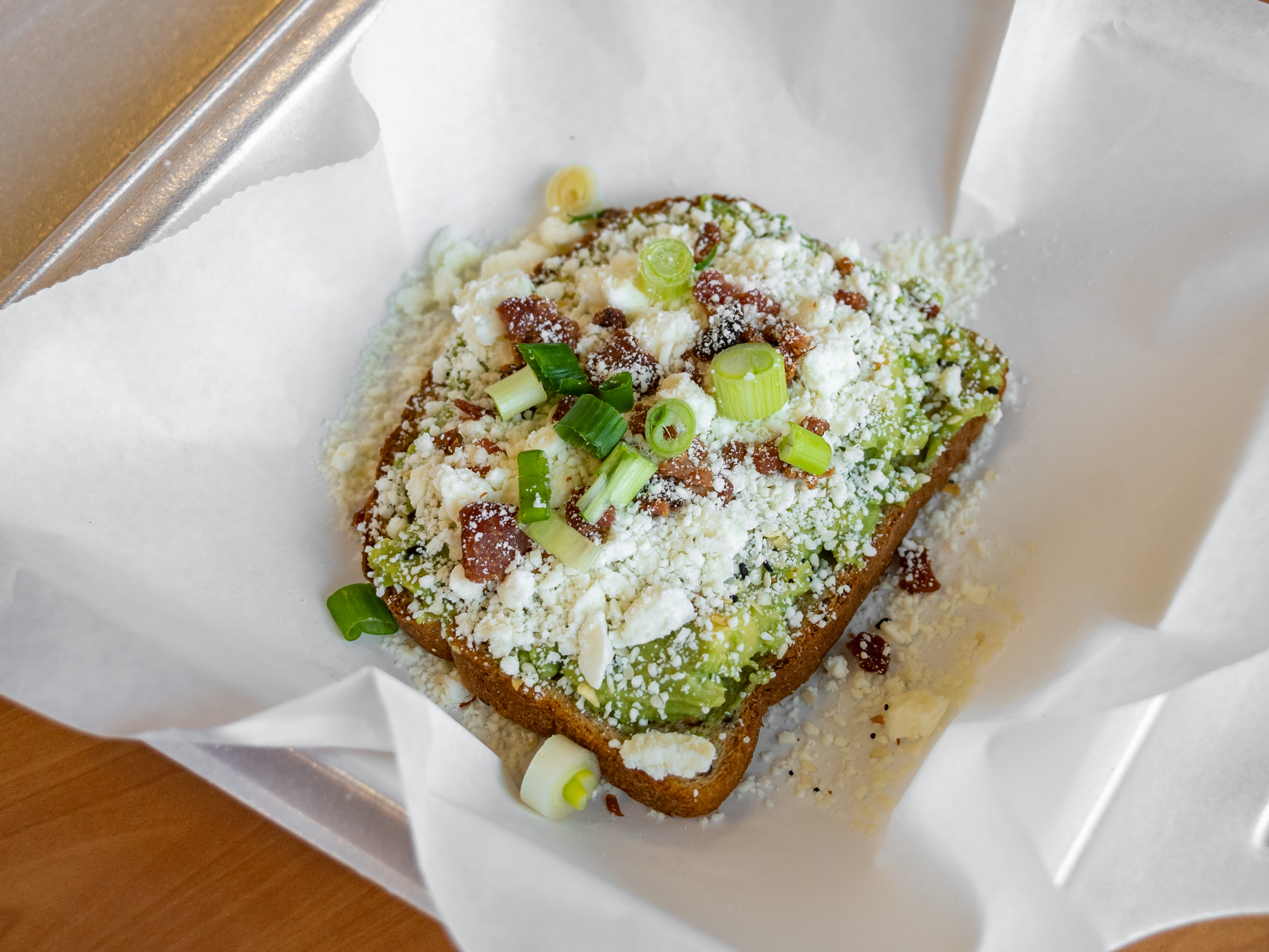 Order 20. Loaded Avocado Toast Lunch food online from Blaze Coffeehouse store, Fort Stewart on bringmethat.com