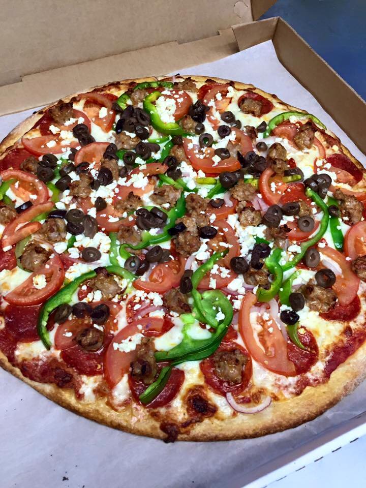 Order 12" Medium Greek Pizza food online from Surfside Pizza store, San Clemente on bringmethat.com