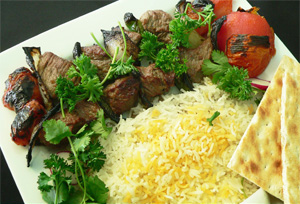 Order 2. Beef Shish Kabob food online from Shiraz Shish Kabob store, College Station on bringmethat.com