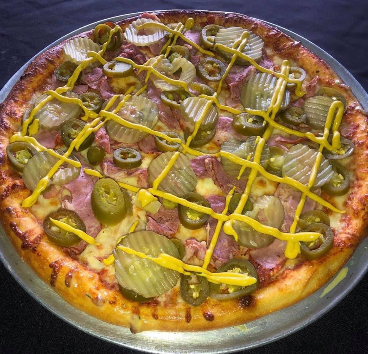 Order Pastrami Pizza - Large food online from Andy Pizzeria store, Los Angeles on bringmethat.com