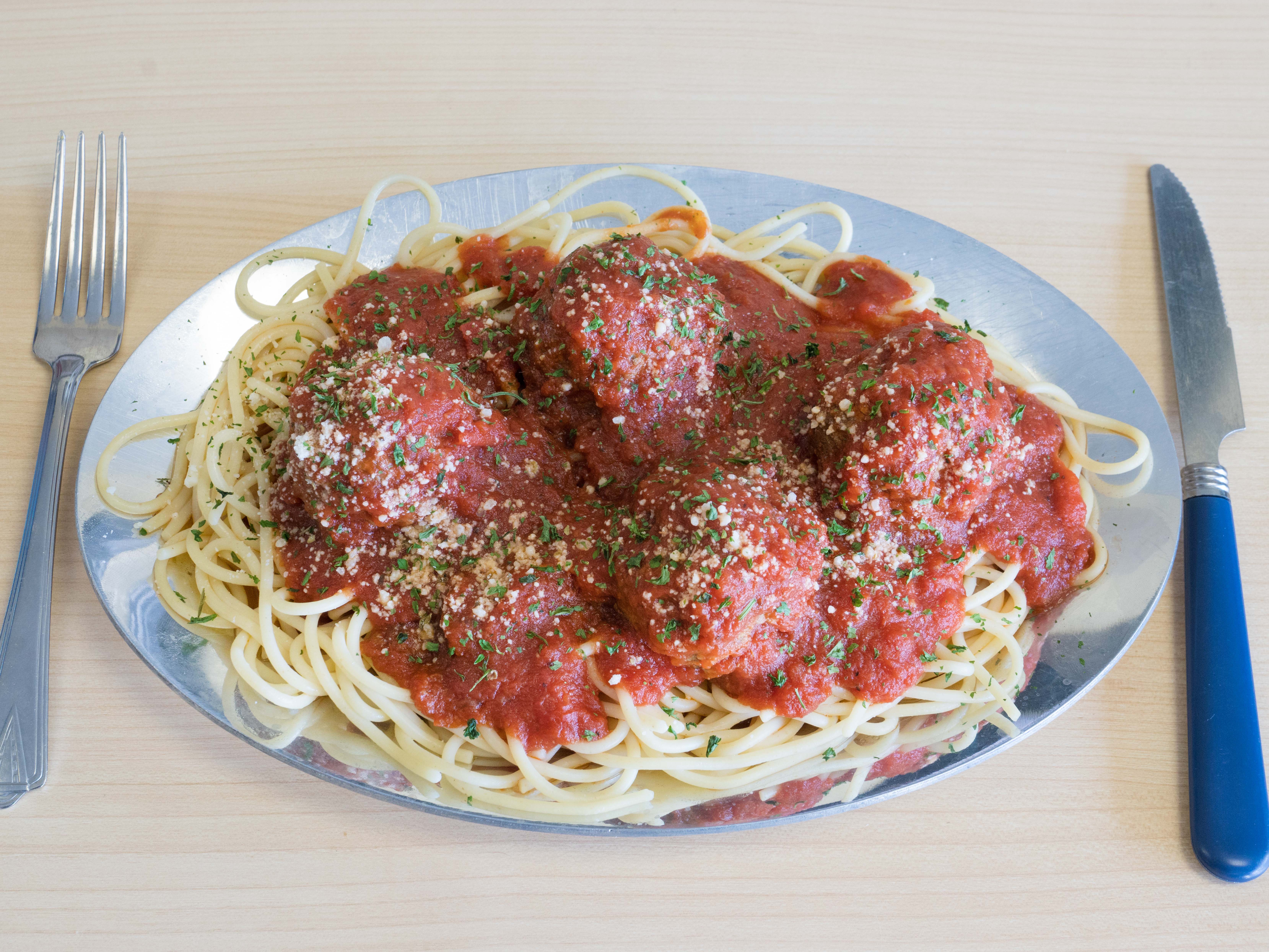 Order Pasta With Meatballs food online from Sal’s NY Slice Pizzeria store, Virginia Beach on bringmethat.com