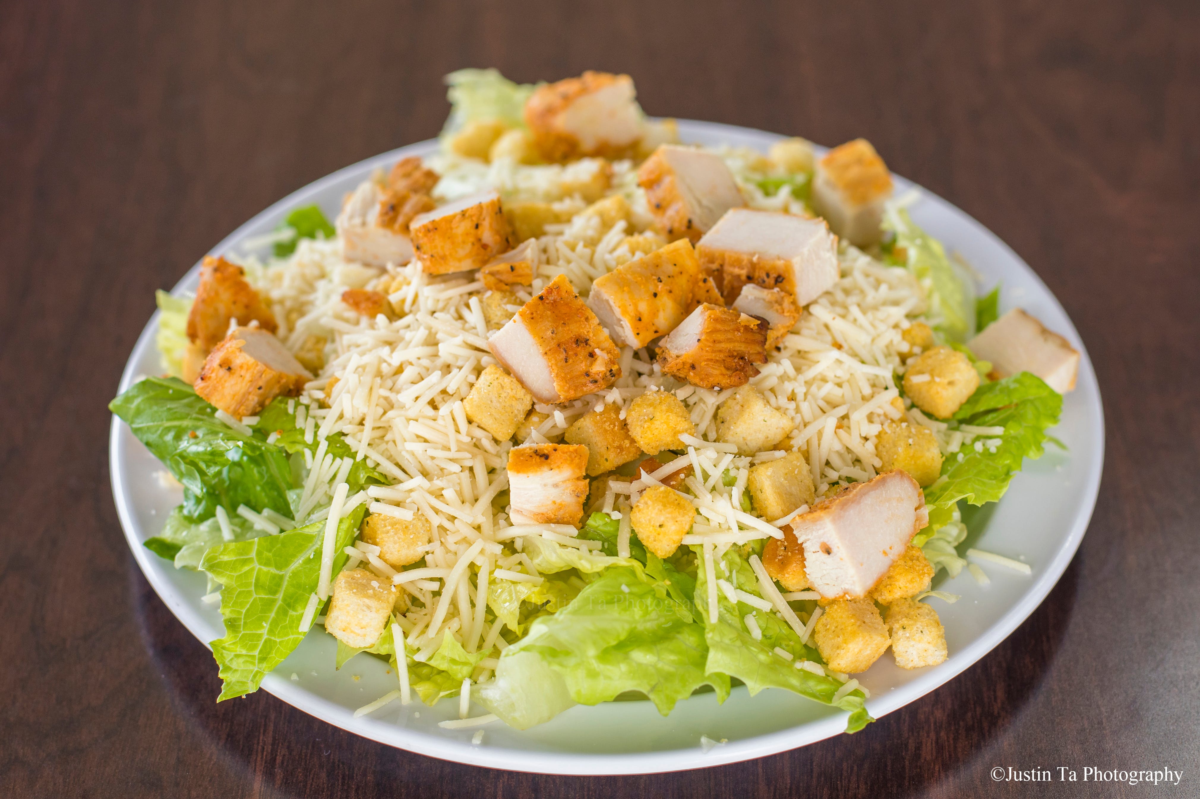 Order Chicken Caesar Salad - Salad food online from Red Pepper Pizza store, San Leandro on bringmethat.com