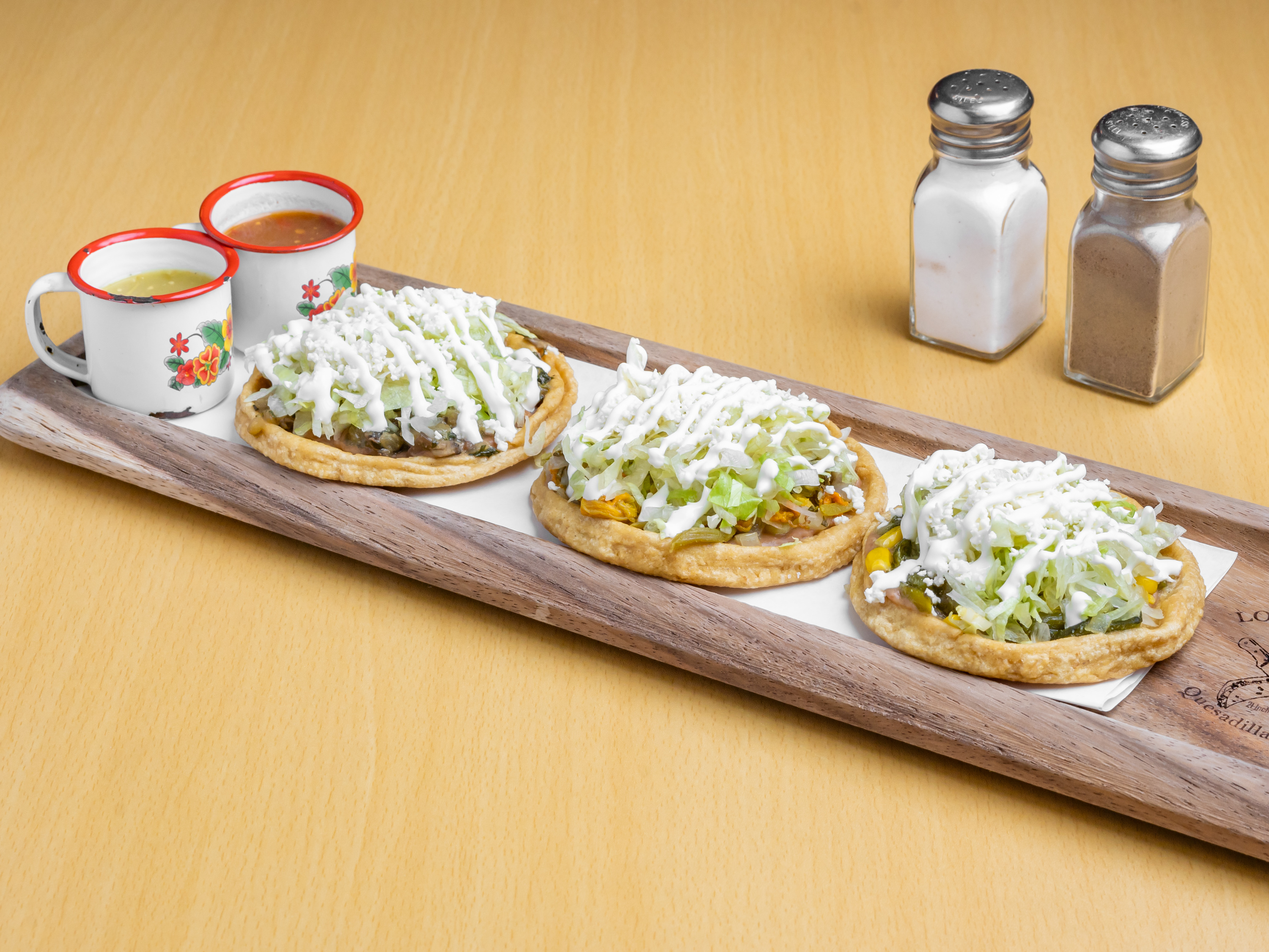 Order Sopes with toppings of your choice  food online from Los Machetes Quesadillas Factory Texas store, Edinburg on bringmethat.com
