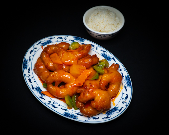 Order S2. Ten Pieces Sweet and Sour Shrimp food online from Sam Cafe store, Houston on bringmethat.com