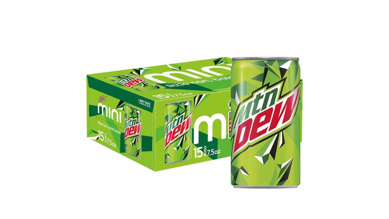 Order Mountain Dew Citrus Soda Pop, 15 Pack Mini Cans food online from Red Roof Market store, Lafollette on bringmethat.com