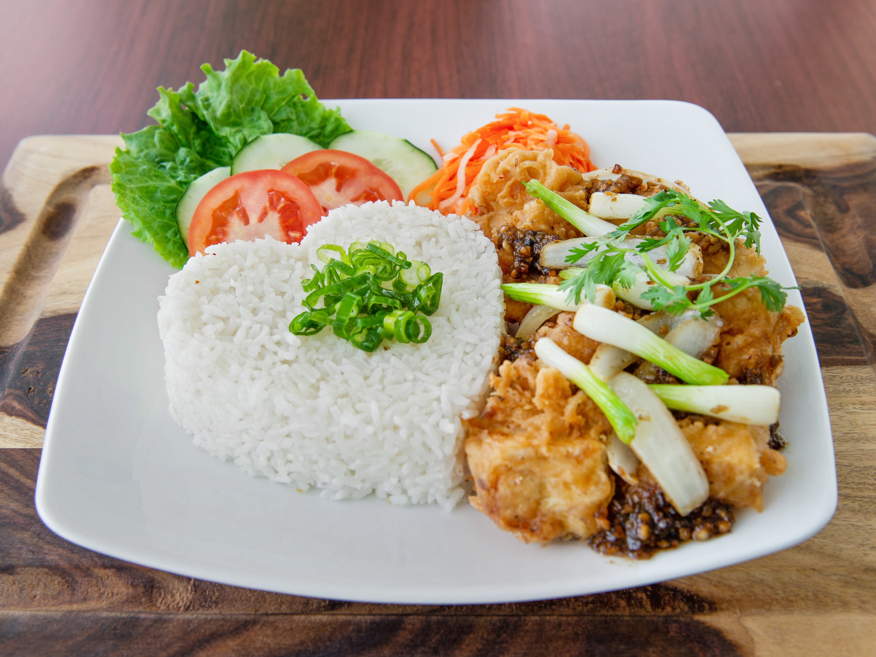 Order R7. Rice with Fried Lemongrass Tofu food online from Viet Cuisine store, Newnan on bringmethat.com