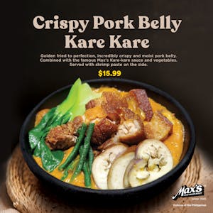 Order Crispy Pork Belly Kare-Kare food online from Max's Restaurant store, Chicago on bringmethat.com