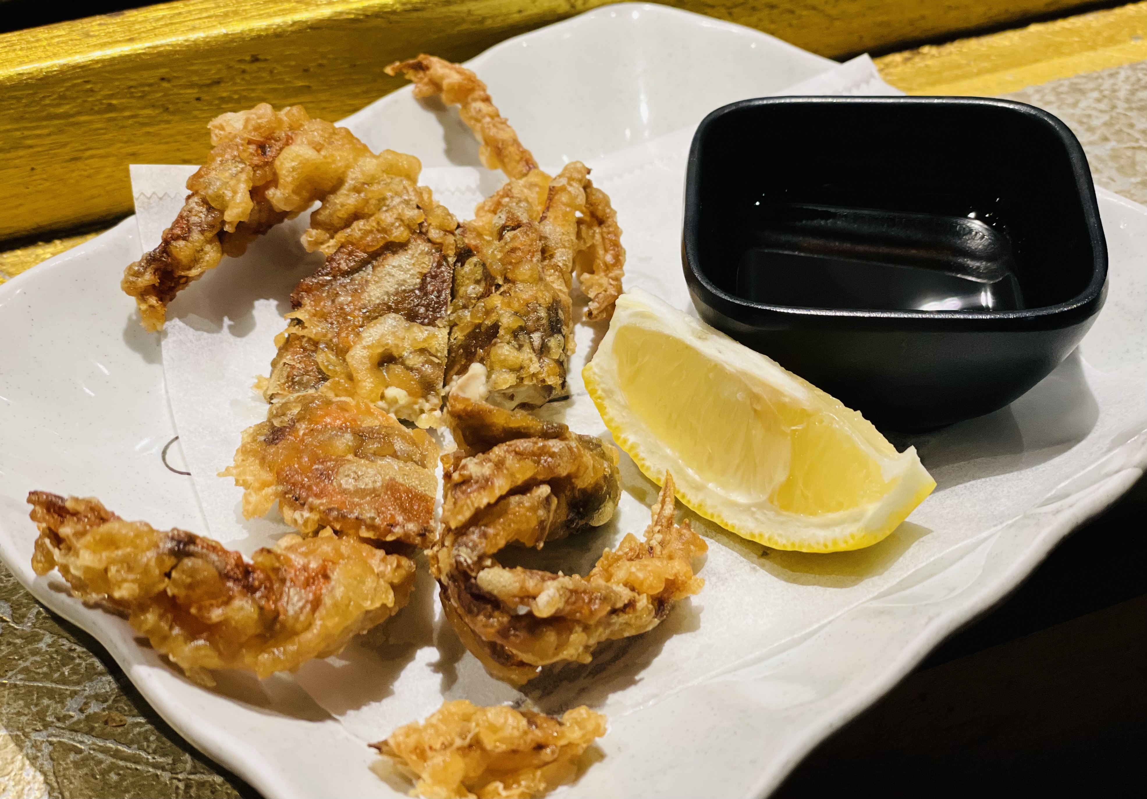 Order Soft Shell Crab (K - 74) food online from Blue Fin Sushi store, San Francisco on bringmethat.com