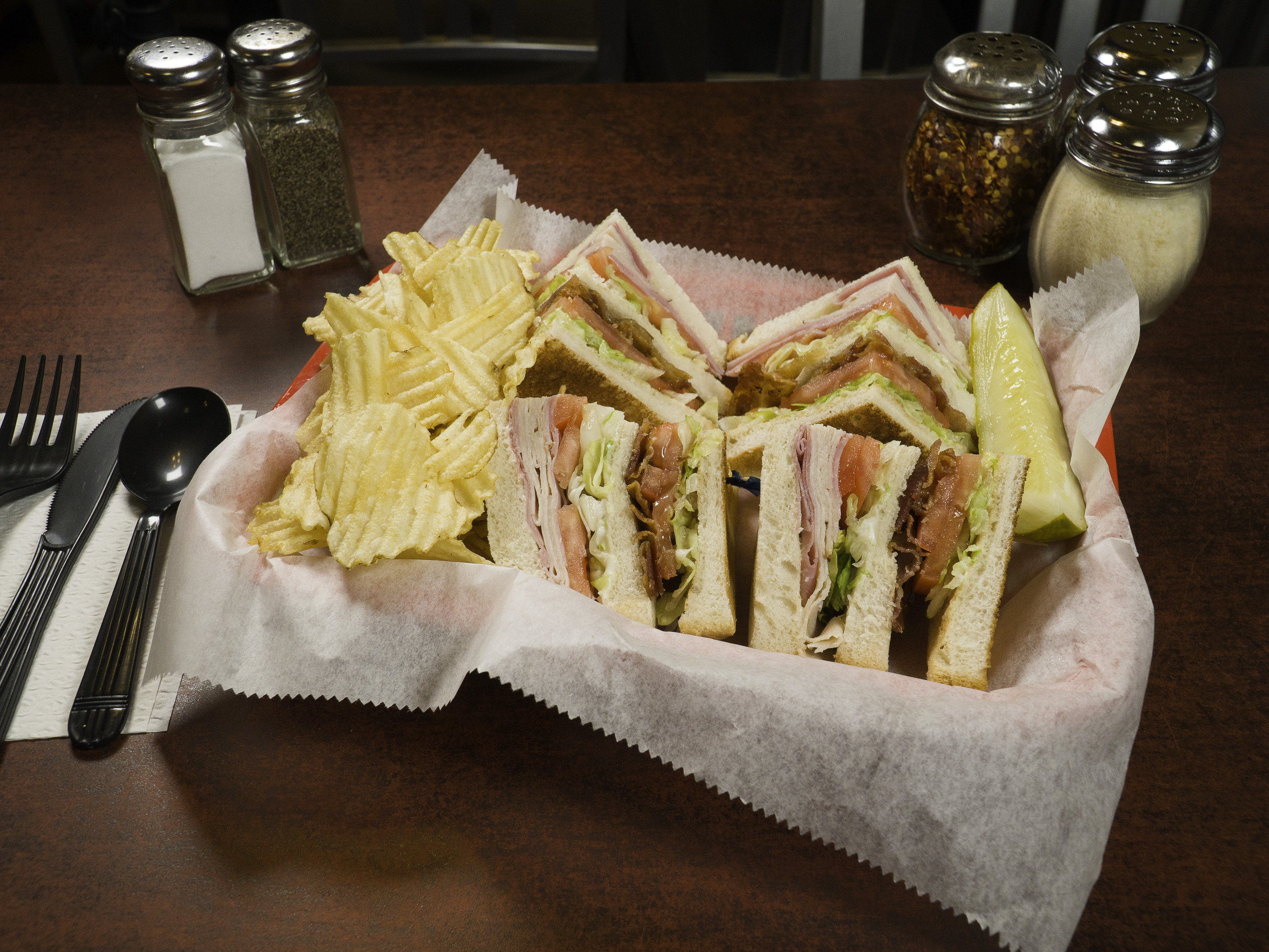 Order Club Sandwich food online from Dumm Pizza & Subs store, Riverdale Park on bringmethat.com