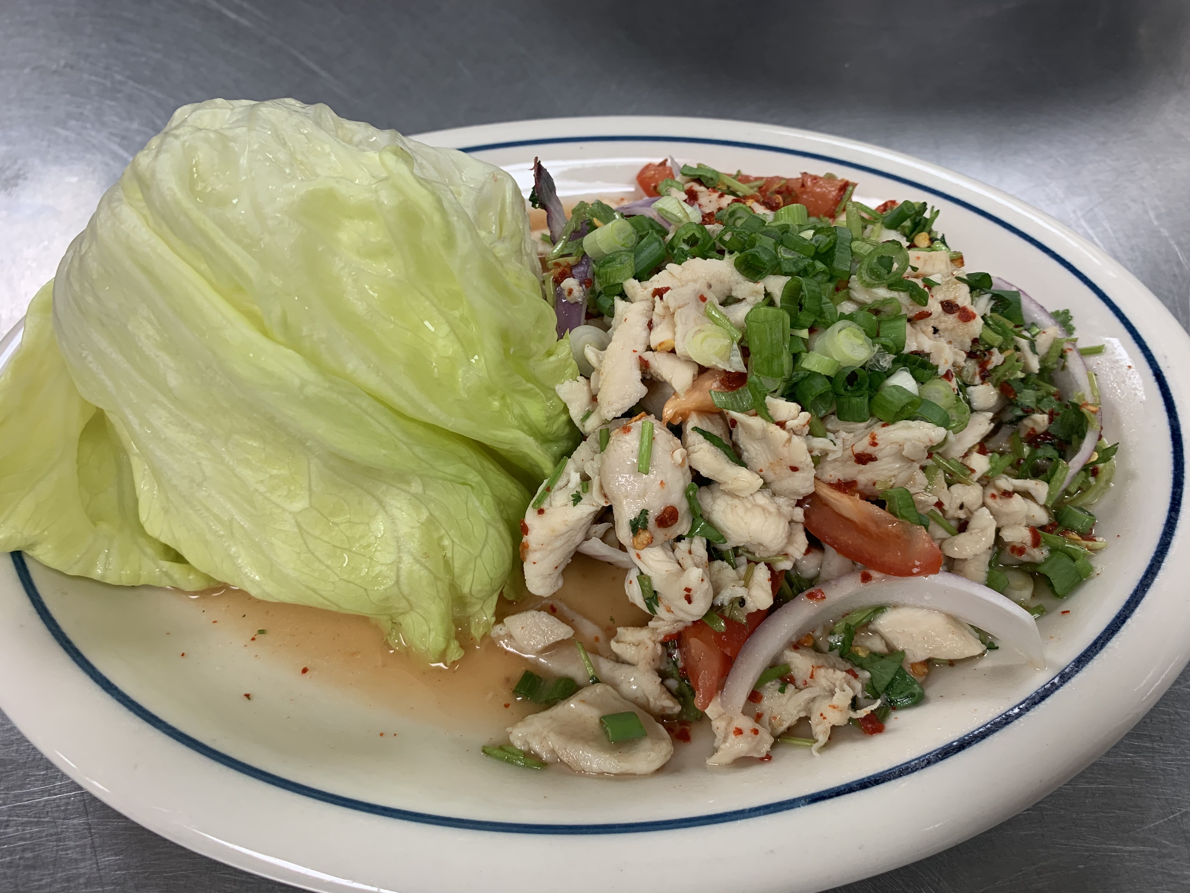 Order V-1. Thai Chicken Salad food online from 5 R CHA Thai Bistro store, Mesa on bringmethat.com
