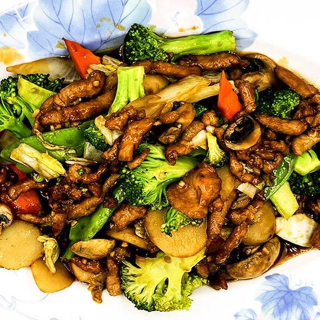 Order Pork with Assorted Vegetables food online from New Shanghai Restaurant store, Lake Forest on bringmethat.com