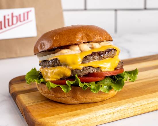 Order Double Cheeseburger by Calibur Express food online from E&O Asian Kitchen store, San Francisco on bringmethat.com