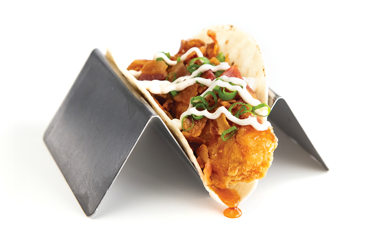 Order Hot Honey Fried Chicken Taco food online from Sharky Woodfired Mexican Grill store, Beverley Hills on bringmethat.com