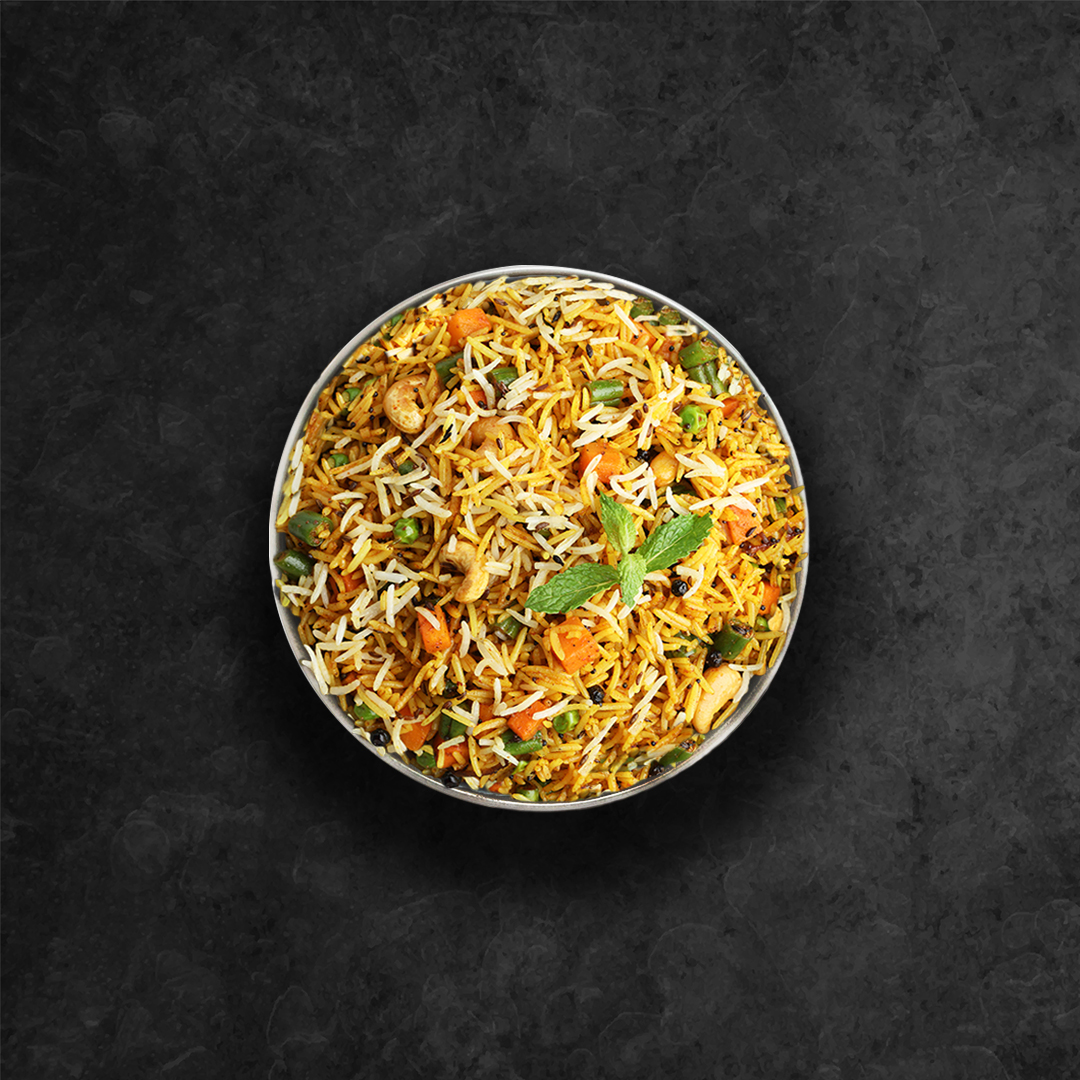 Order Yum Veggie Biryani food online from United Kitchens Of India store, Lowell on bringmethat.com