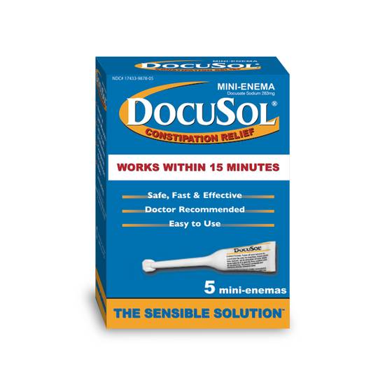 Order Docusol Mini-Enema for Constipation Relief (5 ct) food online from Rite Aid store, Greenville on bringmethat.com