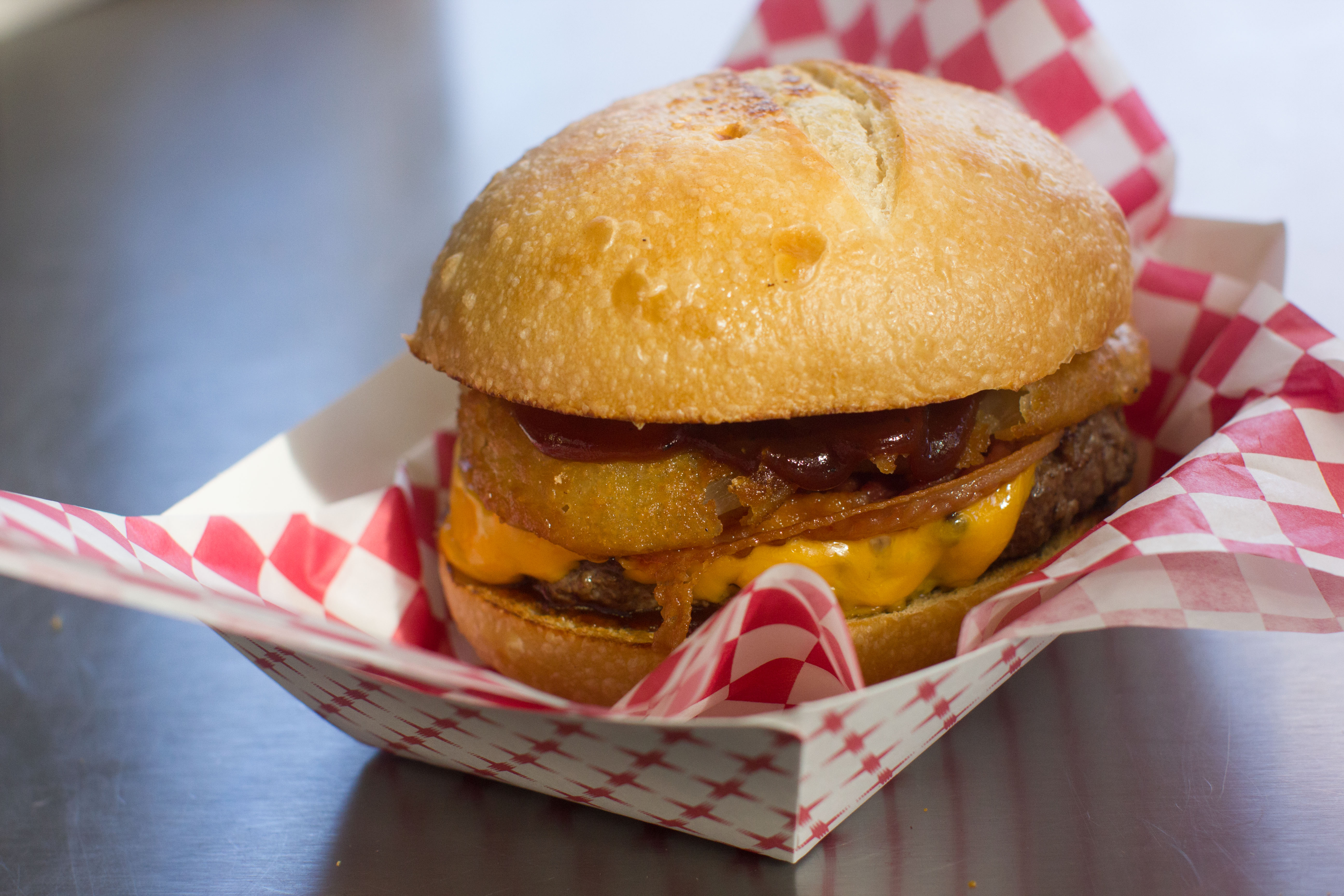 Order Frontier Burger food online from Gold Rush Eatery store, Sunnyvale on bringmethat.com