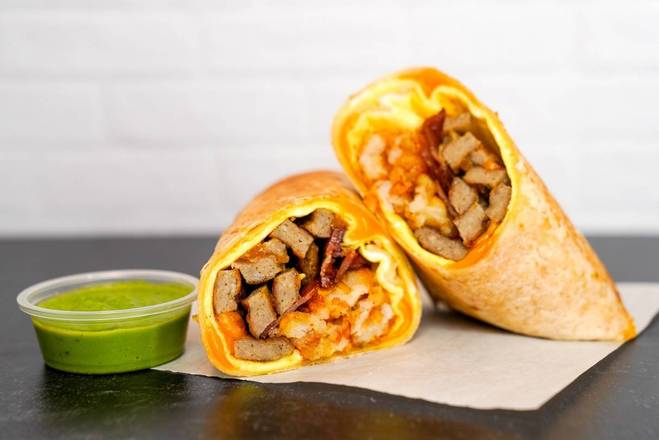 Order Bacon, Egg & Cheddar Breakfast Burrito food online from Neighborhood Cafe store, Hopewell on bringmethat.com