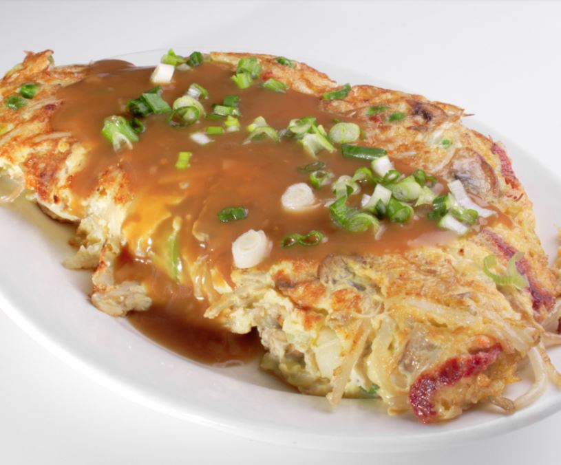 Order Roast Pork Egg Foo Young food online from First Wok Chinese store, Keyport on bringmethat.com