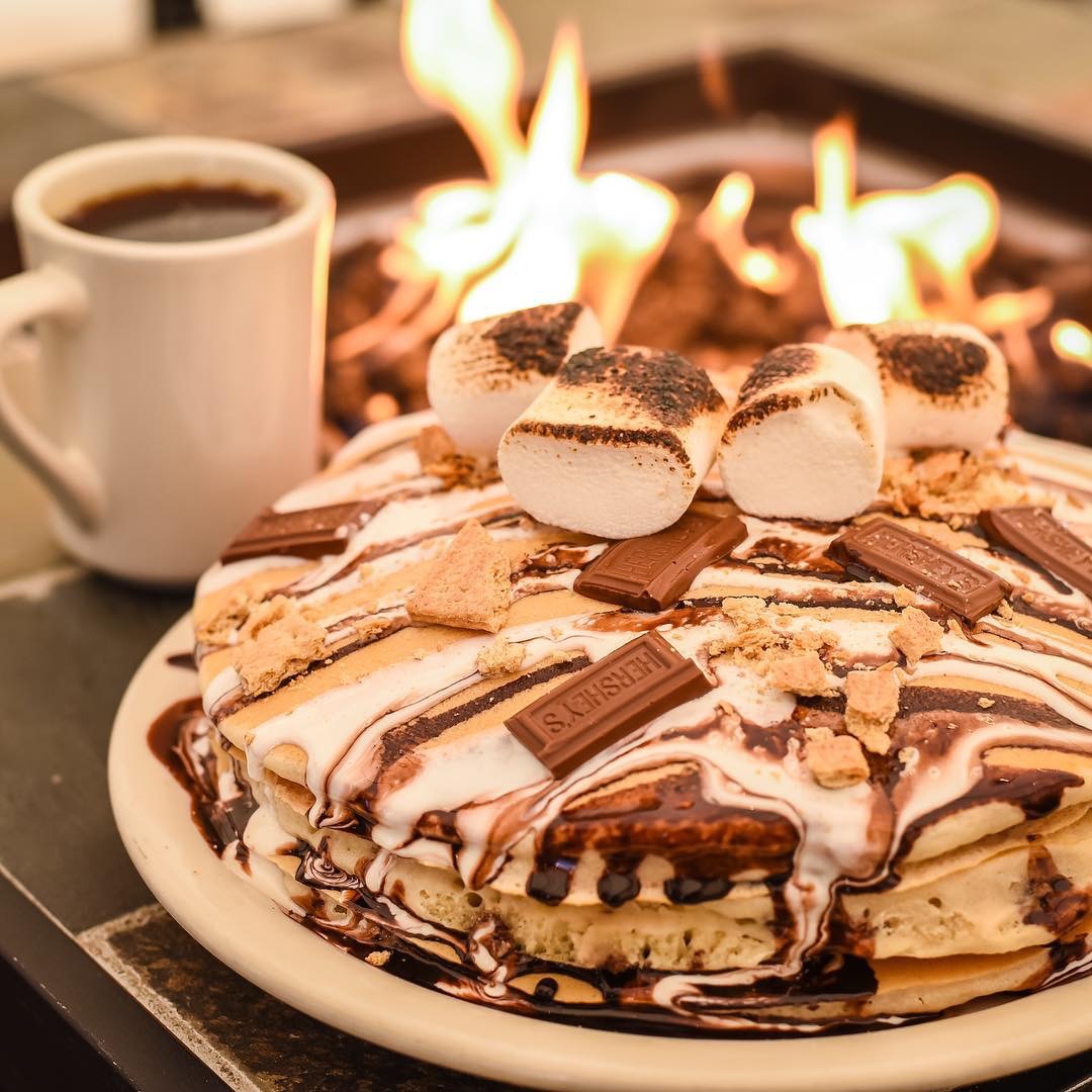 Order S’Mores Pancakes food online from Rise N' Shine store, Syracuse on bringmethat.com