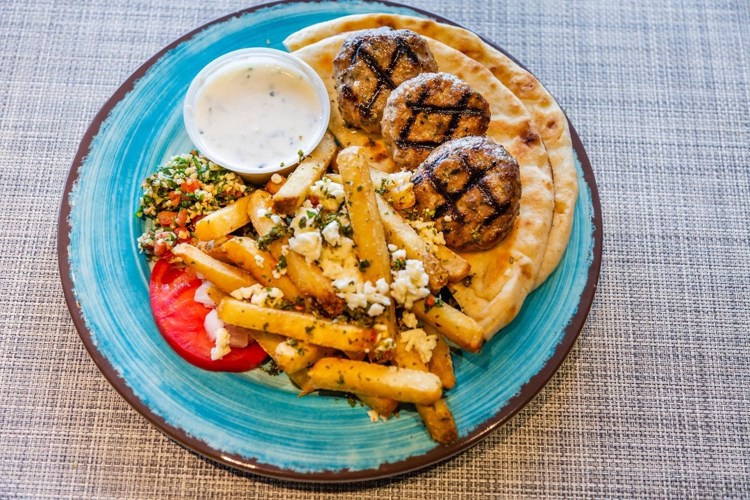 Order Lamb Bifteki Plate food online from Papoulis Mediterranean Cafe & Market store, Alpharetta on bringmethat.com