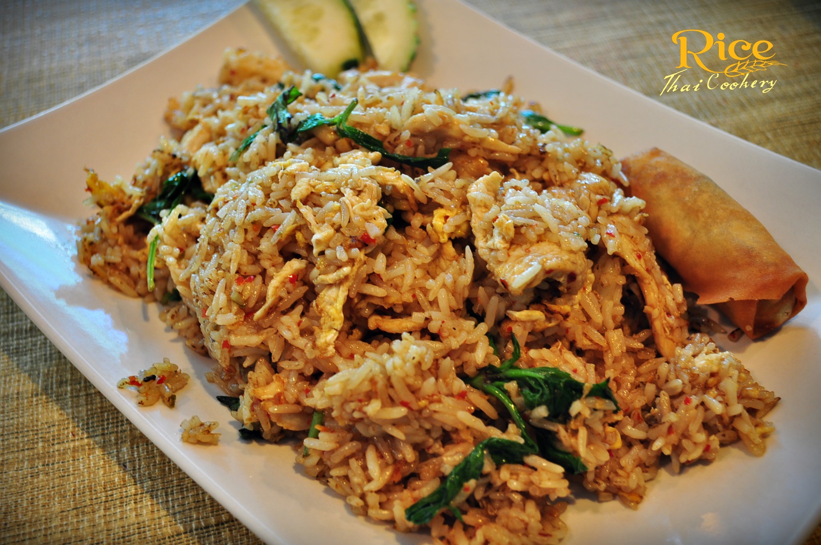 Order Lunch Basil Fried Rice (Kao Pad Kra Prao) food online from Rice Thai Cookery store, Portland on bringmethat.com