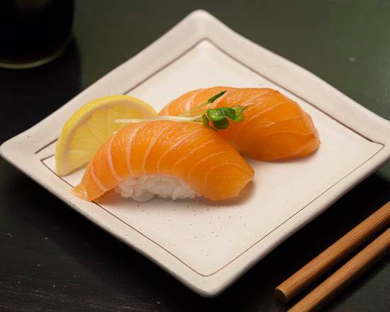 Order Sake Nigiri food online from Dj Sushi store, San Francisco on bringmethat.com