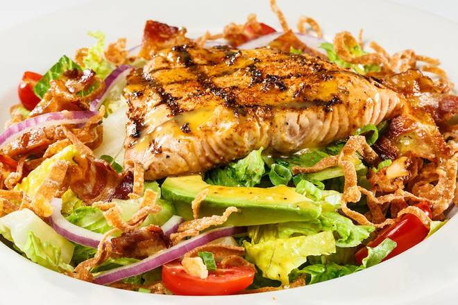 Order GF GRILLED SALMON BLT SALAD food online from Glory Days Grill store, Brentsville on bringmethat.com