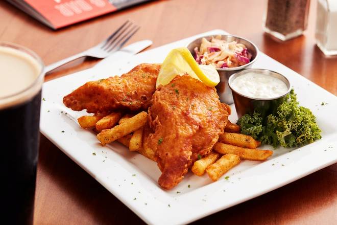 Order ALASKAN ALE FISH & CHIPS food online from Big Whiskey American Restaurant & Bar store, Fayetteville on bringmethat.com