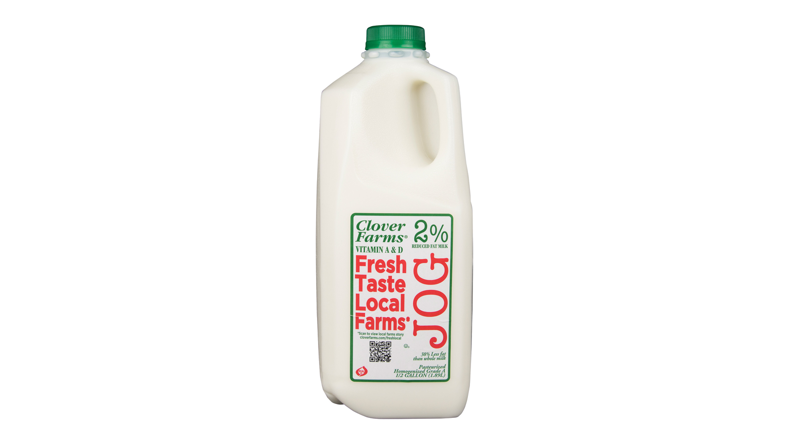 Order Clover Farms Farmers 2% Reduced Fat Milk, Half Gallon food online from Lula Convenience Store store, Evesham on bringmethat.com