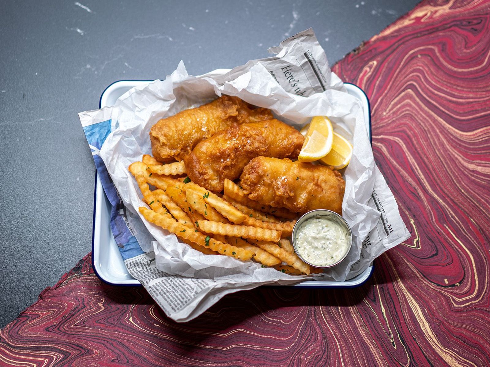Order Three Pieces of Cod + Fries food online from The Codfather store, Burbank on bringmethat.com