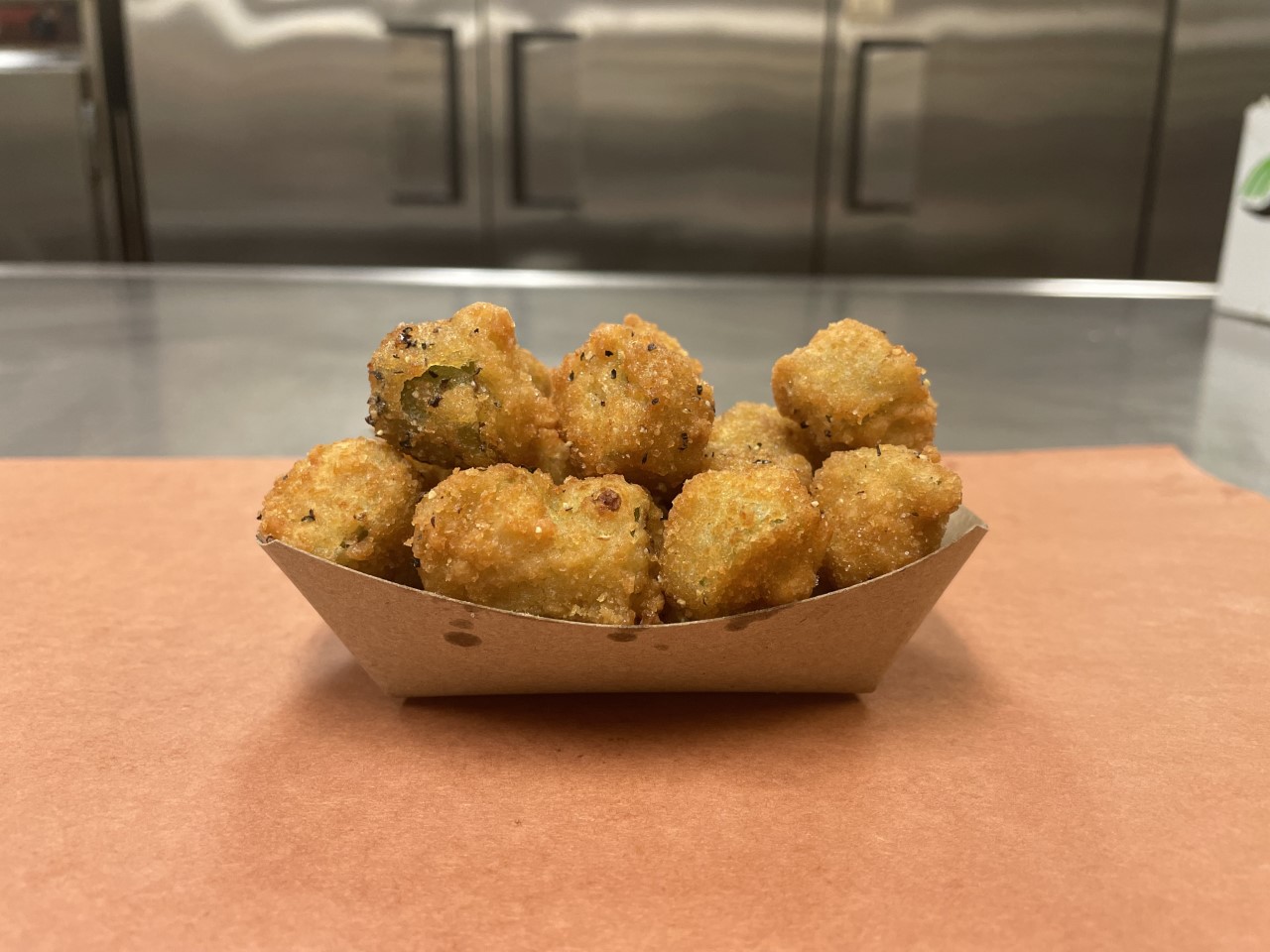 Order Fried Okra food online from C&J Barbeque store, College Station on bringmethat.com