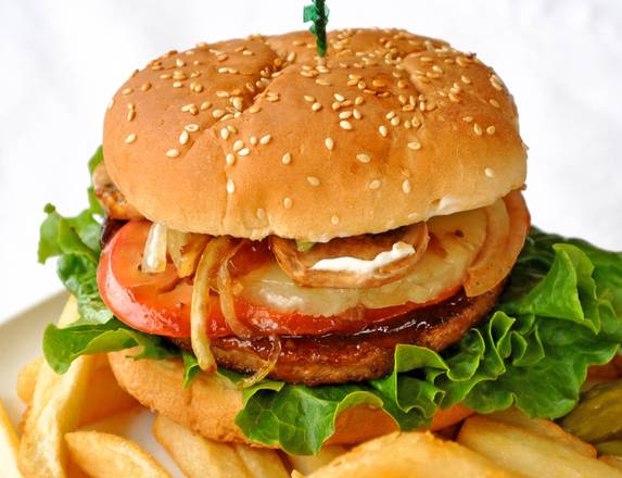 Order Hawaiian Burger with Potato Fries food online from Loving Hut store, Tempe on bringmethat.com