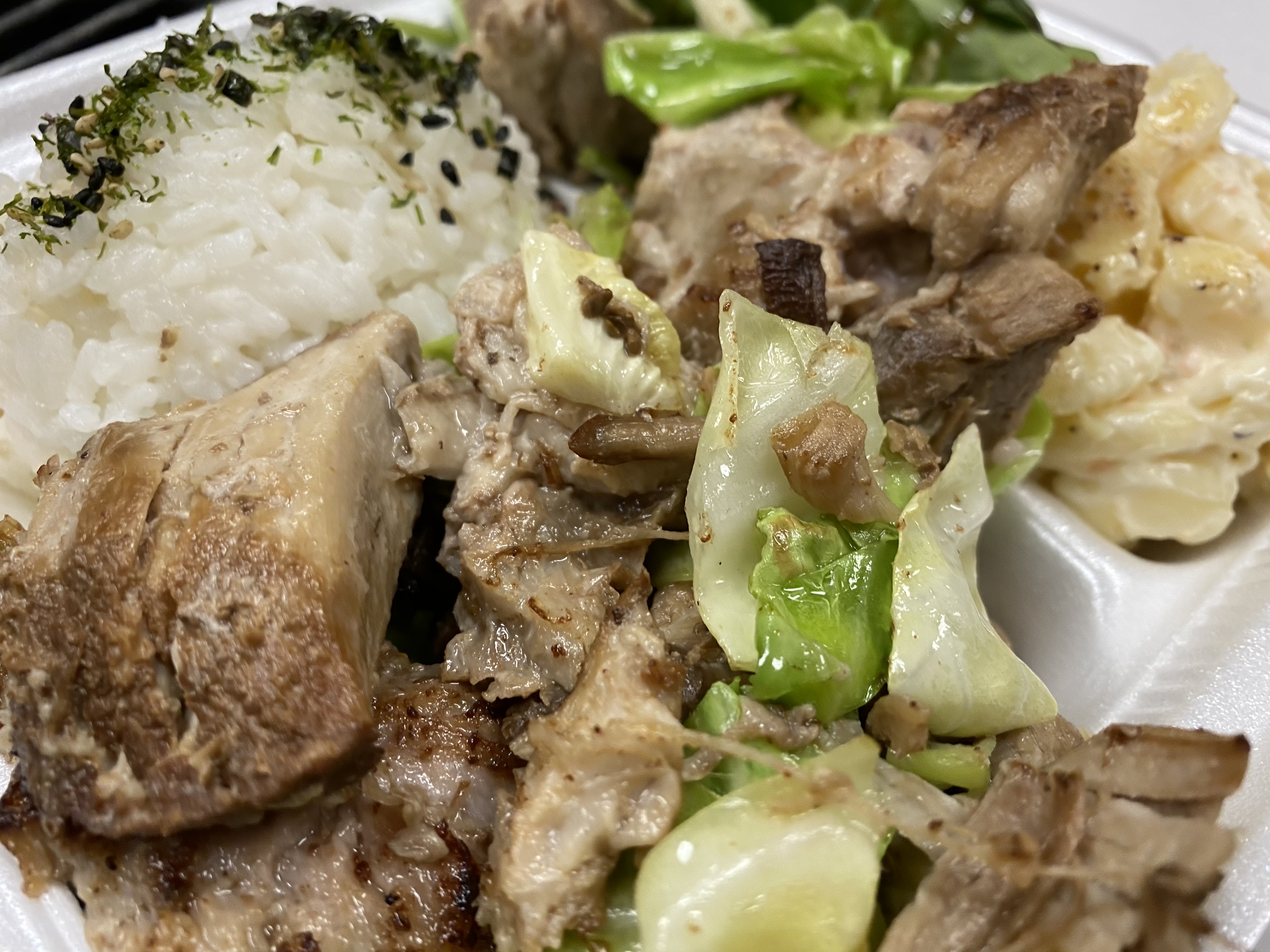 Order Kalua Pork with Cabbage Lunch food online from 808 Local Hawaiian Grill store, Artesia on bringmethat.com