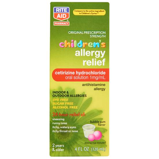Order Rite Aid Children's Allergy Relief Bubble Gum (4 oz) food online from Rite Aid store, Cortland on bringmethat.com